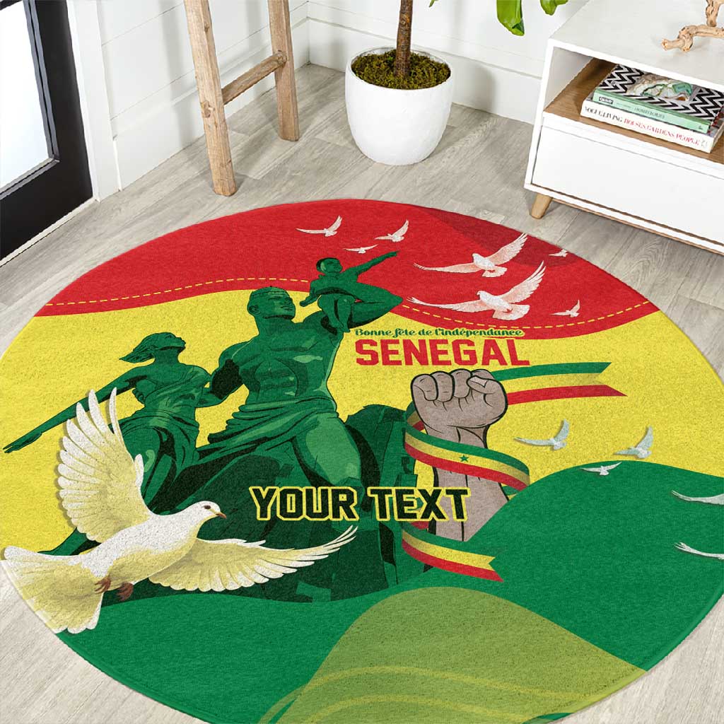 Personalized Senegal Independence Day Round Carpet African Renaissance Monument