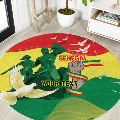 Personalized Senegal Independence Day Round Carpet African Renaissance Monument