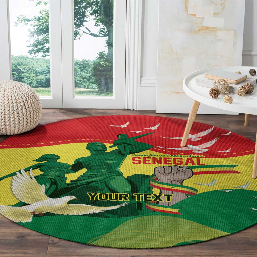 Personalized Senegal Independence Day Round Carpet African Renaissance Monument