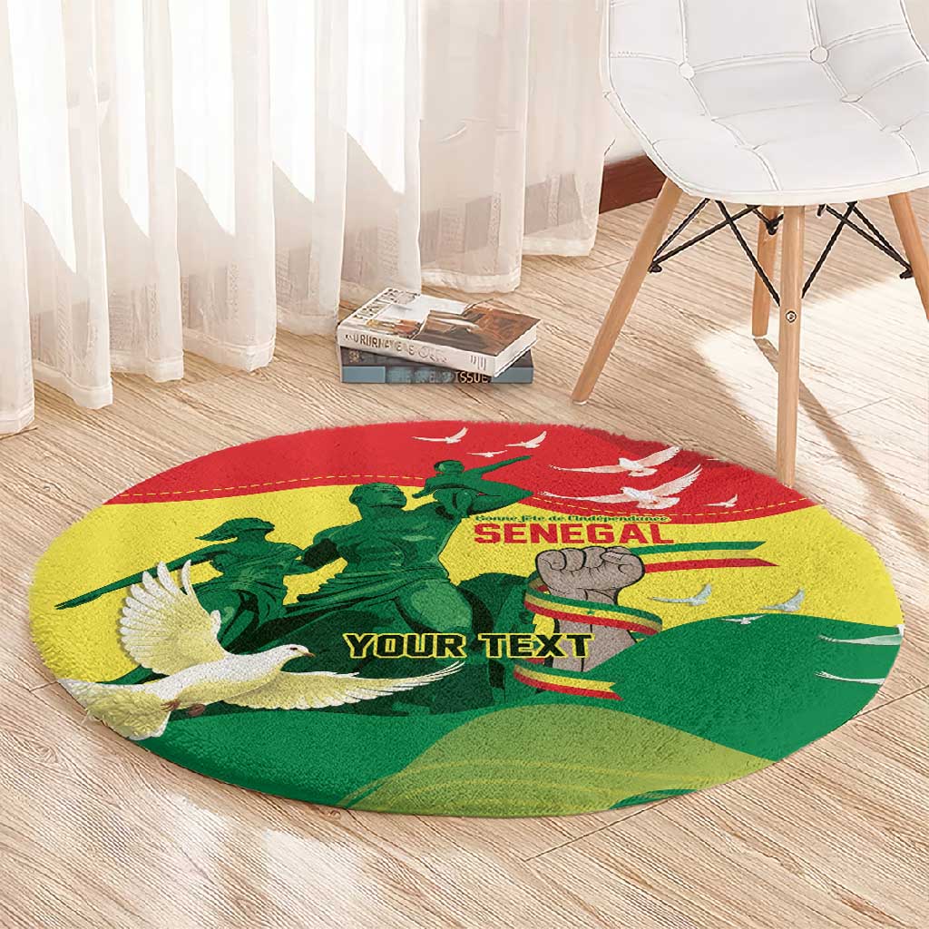 Personalized Senegal Independence Day Round Carpet African Renaissance Monument