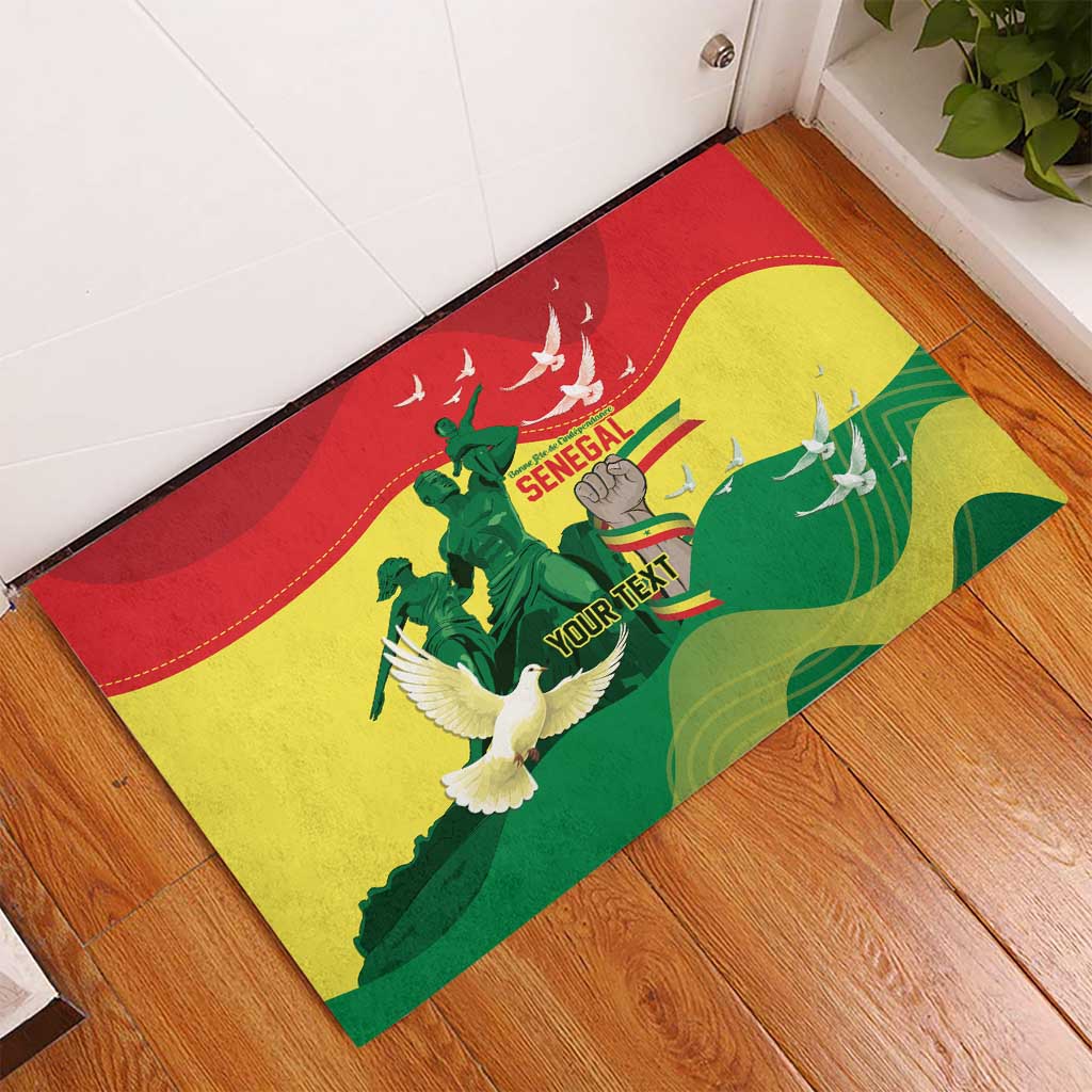 Personalized Senegal Independence Day Rubber Doormat African Renaissance Monument