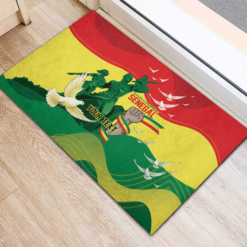 Personalized Senegal Independence Day Rubber Doormat African Renaissance Monument