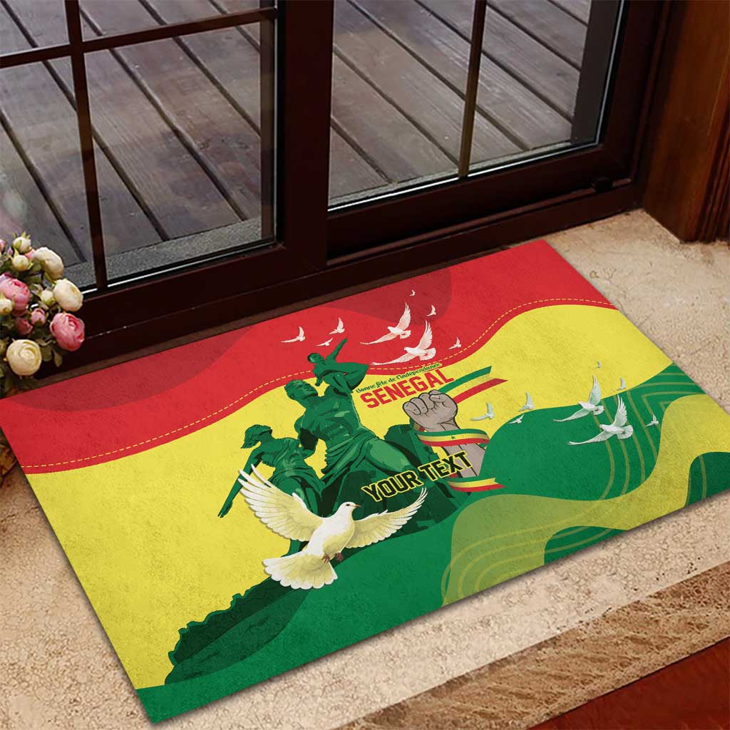 Personalized Senegal Independence Day Rubber Doormat African Renaissance Monument