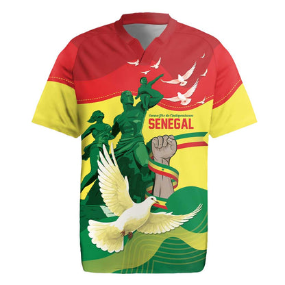 Personalized Senegal Independence Day Rugby Jersey African Renaissance Monument