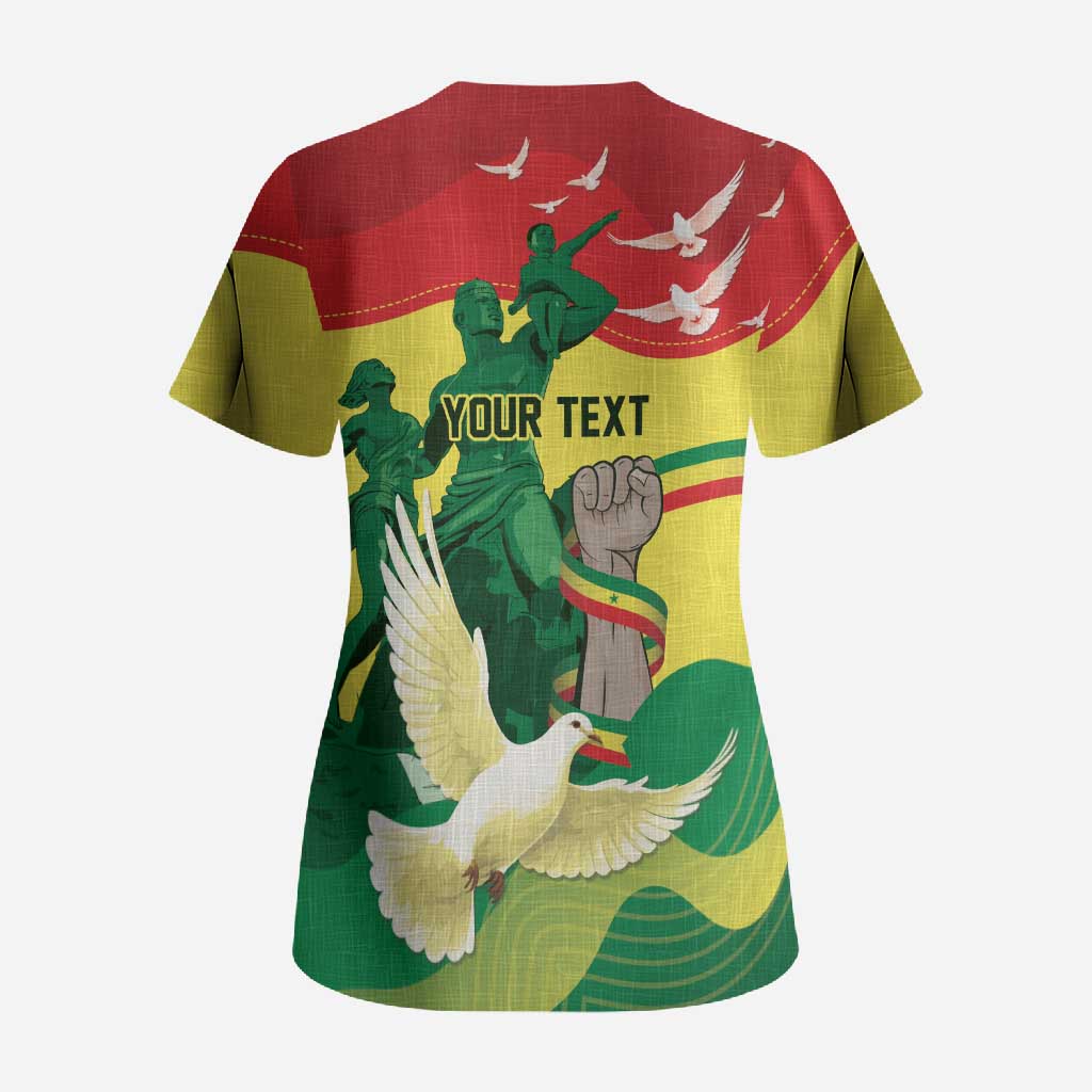 Personalized Senegal Independence Day Scrub Top African Renaissance Monument