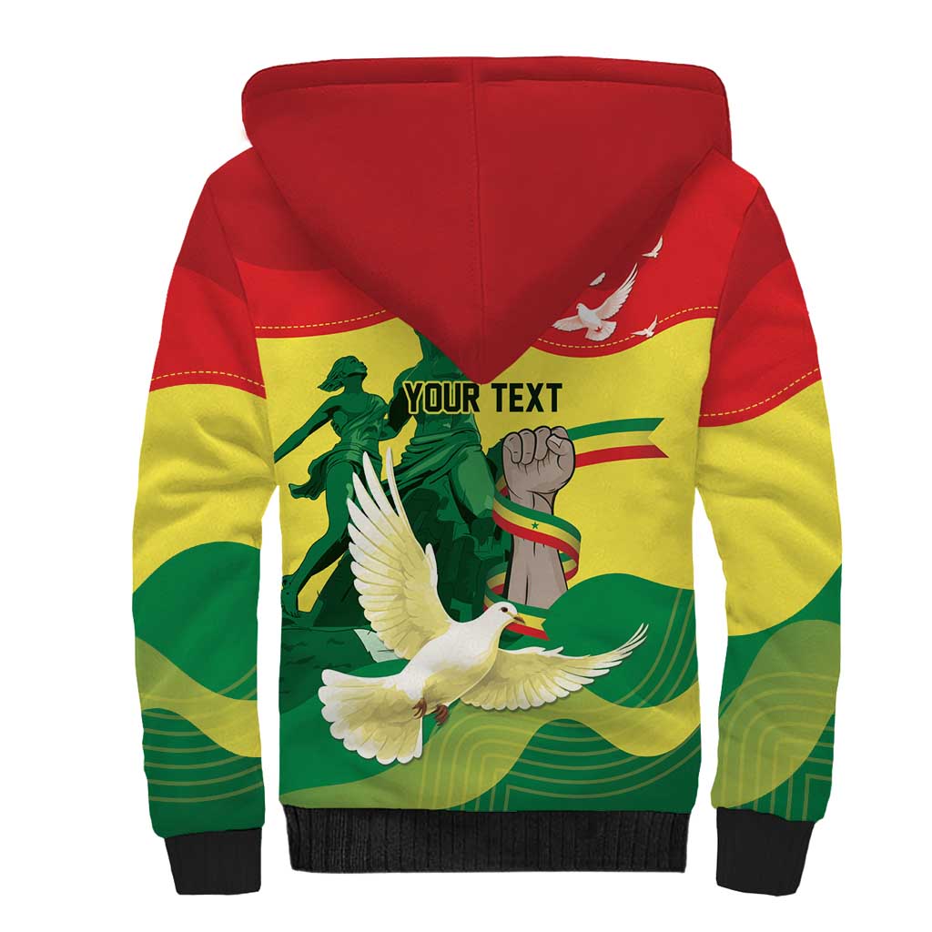 Personalized Senegal Independence Day Sherpa Hoodie African Renaissance Monument
