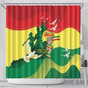 Personalized Senegal Independence Day Shower Curtain African Renaissance Monument