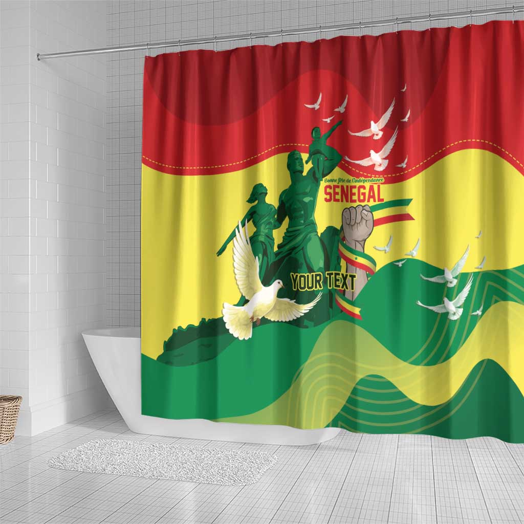 Personalized Senegal Independence Day Shower Curtain African Renaissance Monument