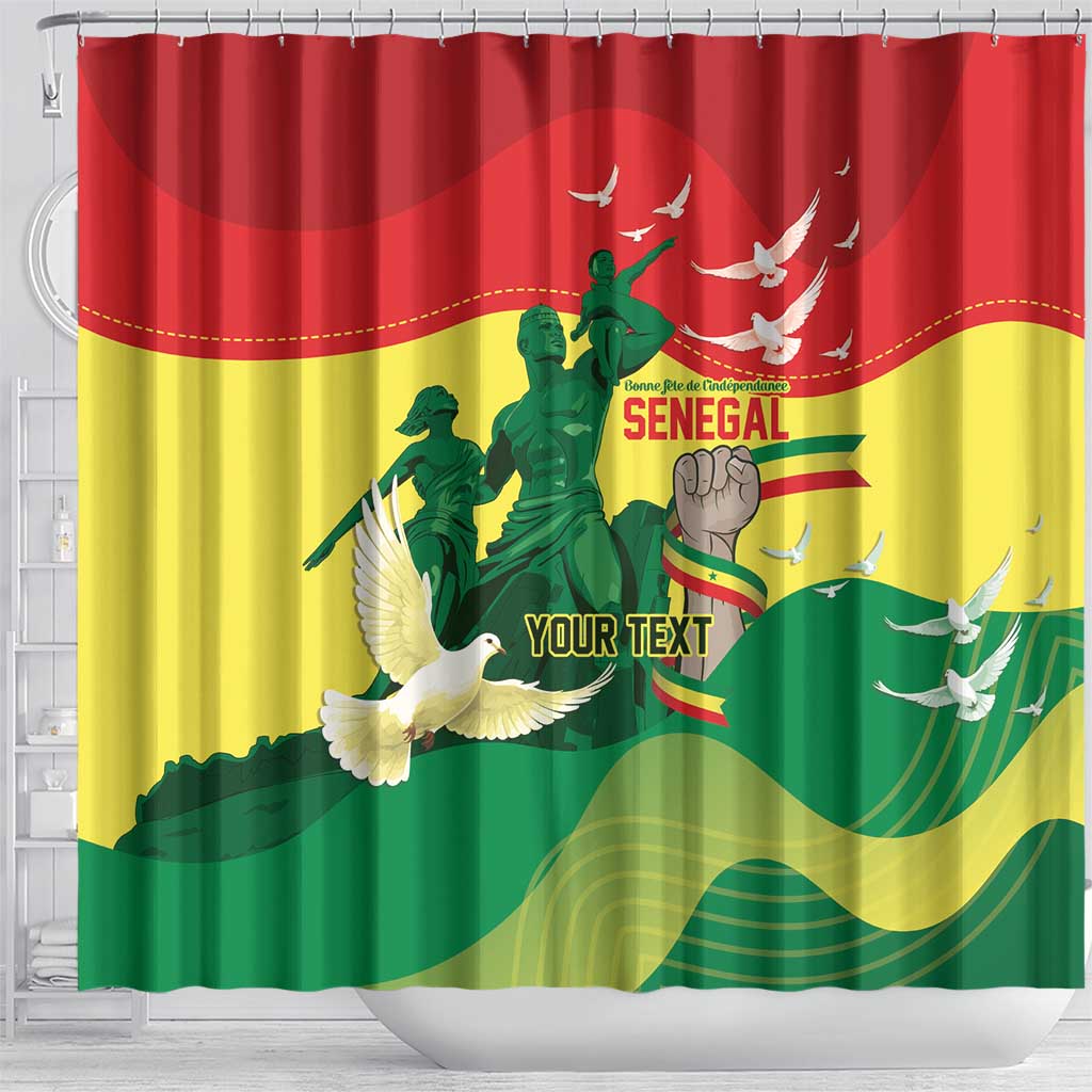 Personalized Senegal Independence Day Shower Curtain African Renaissance Monument