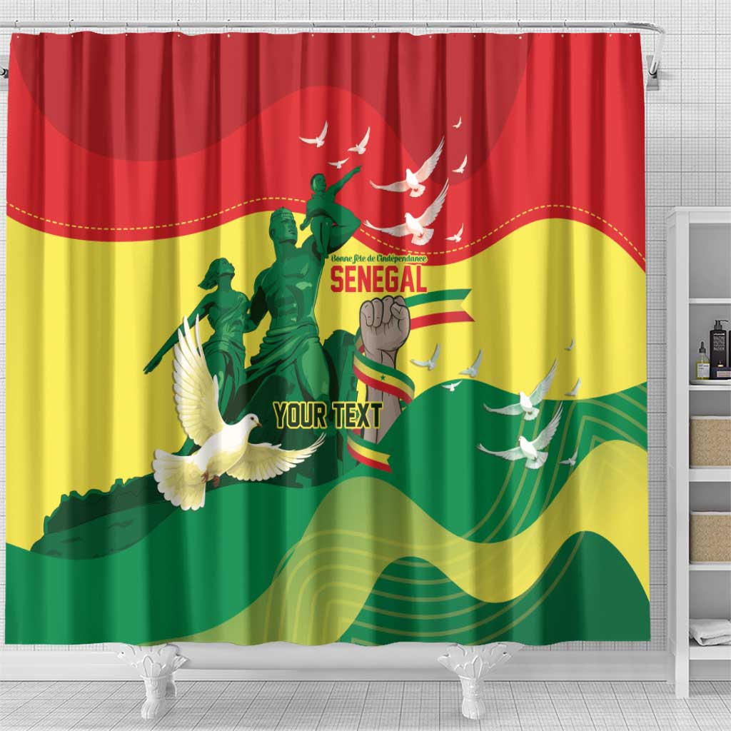 Personalized Senegal Independence Day Shower Curtain African Renaissance Monument