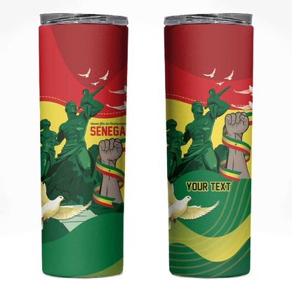 Personalized Senegal Independence Day Skinny Tumbler African Renaissance Monument