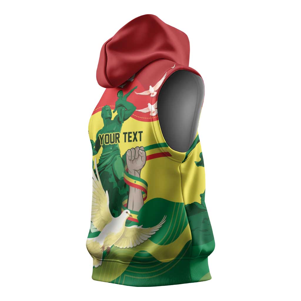 Personalized Senegal Independence Day Sleeveless Hoodie African Renaissance Monument