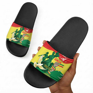 Personalized Senegal Independence Day Slide Sandals African Renaissance Monument