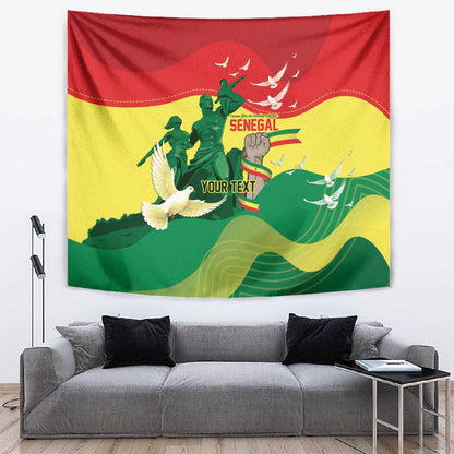Personalized Senegal Independence Day Tapestry African Renaissance Monument