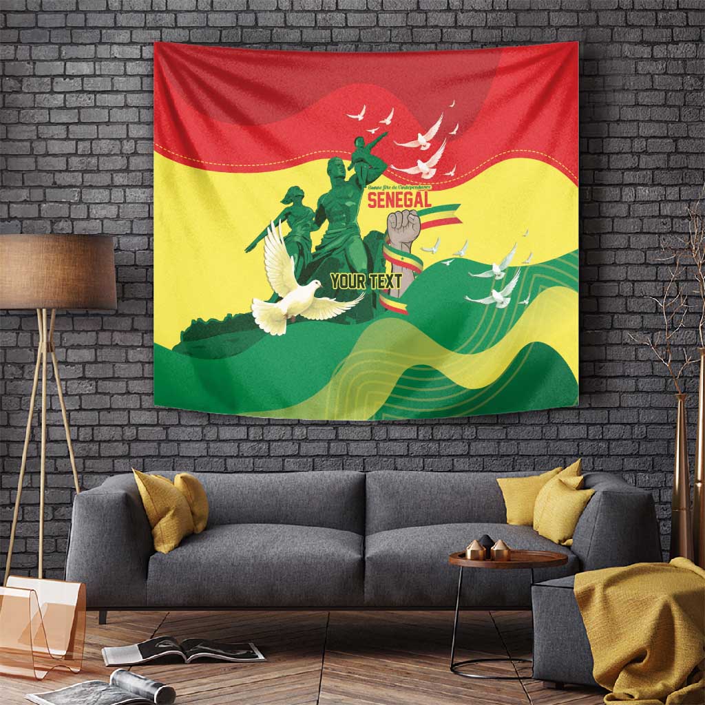 Personalized Senegal Independence Day Tapestry African Renaissance Monument