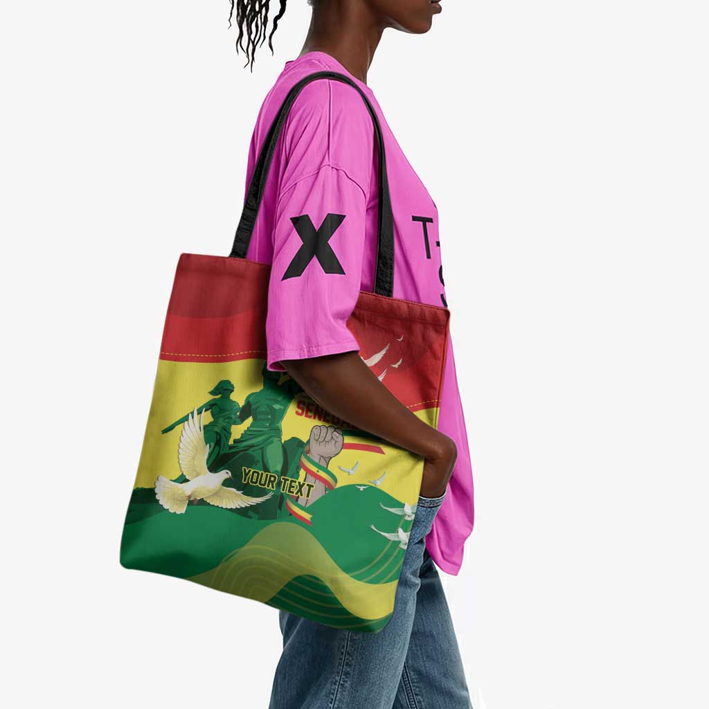 Personalized Senegal Independence Day Tote Bag African Renaissance Monument