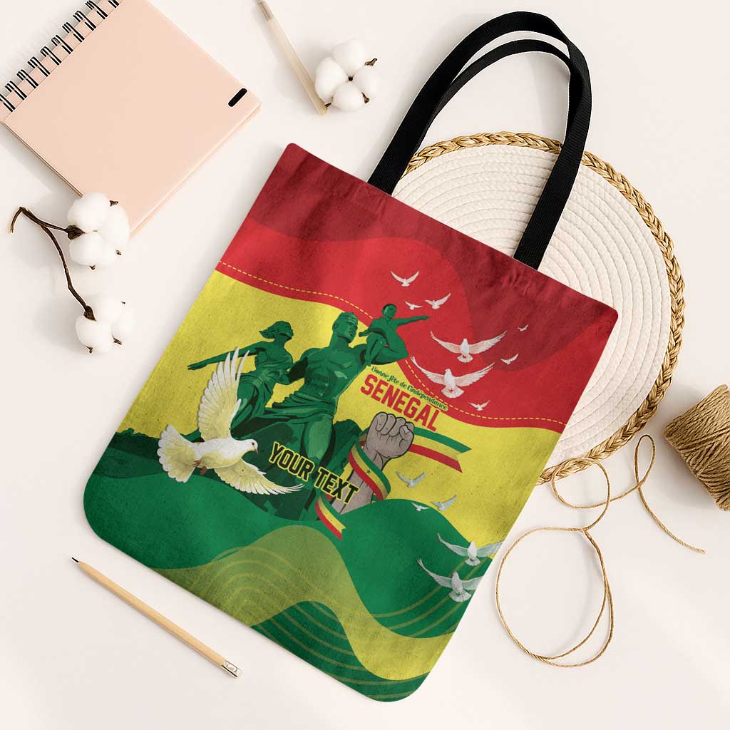 Personalized Senegal Independence Day Tote Bag African Renaissance Monument
