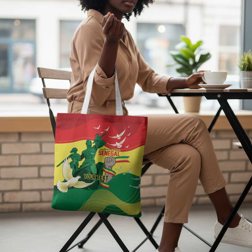 Personalized Senegal Independence Day Tote Bag African Renaissance Monument