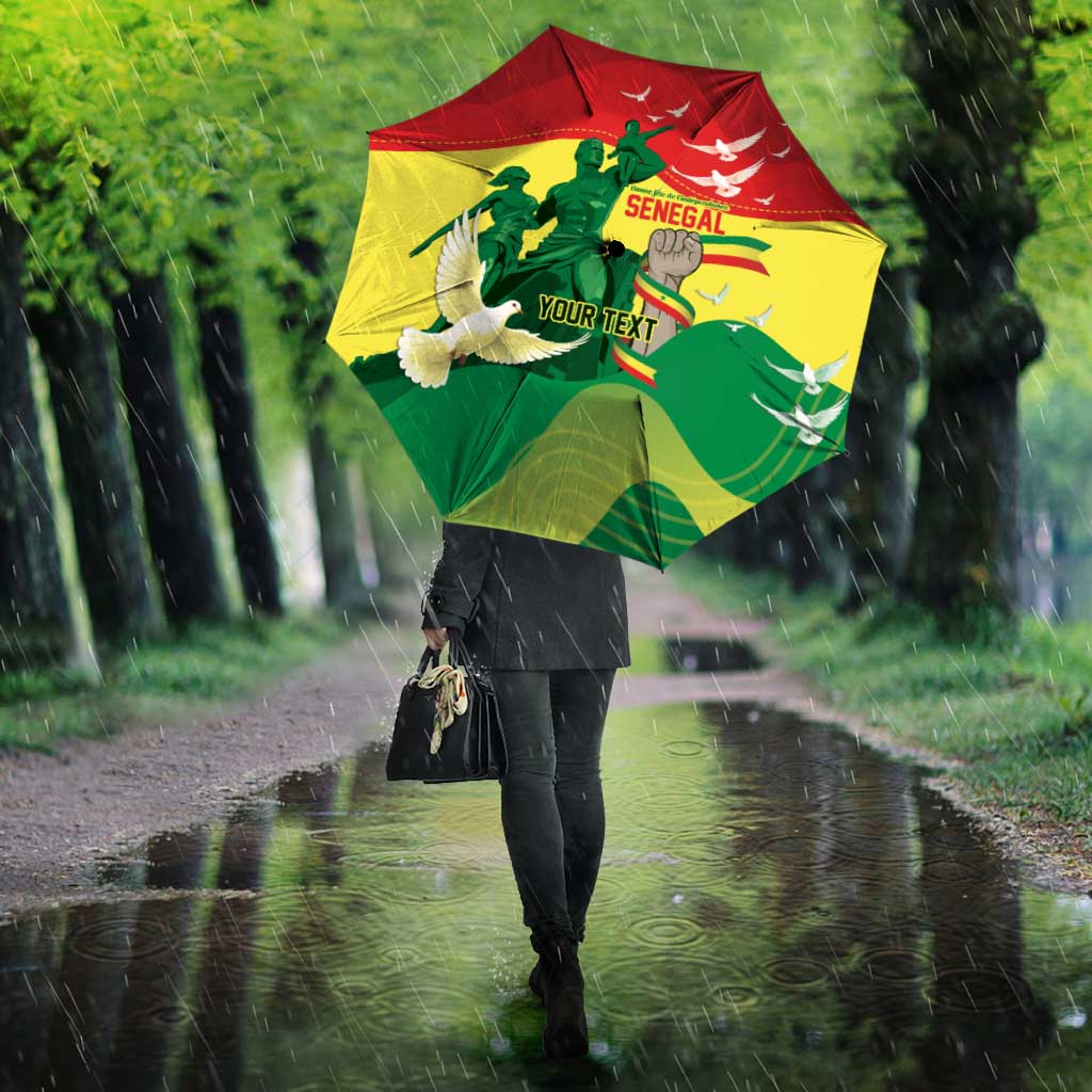 Personalized Senegal Independence Day Umbrella African Renaissance Monument