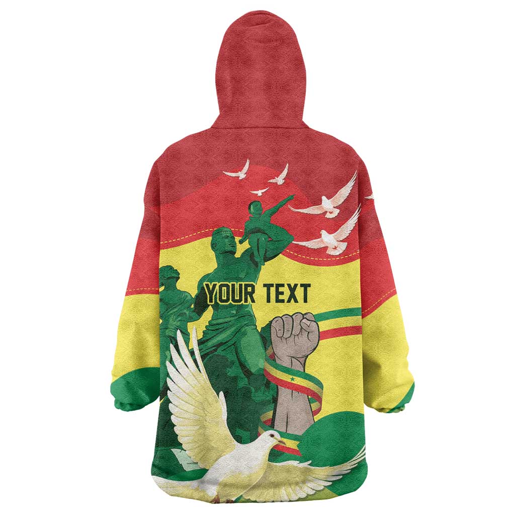 Personalized Senegal Independence Day Wearable Blanket Hoodie African Renaissance Monument