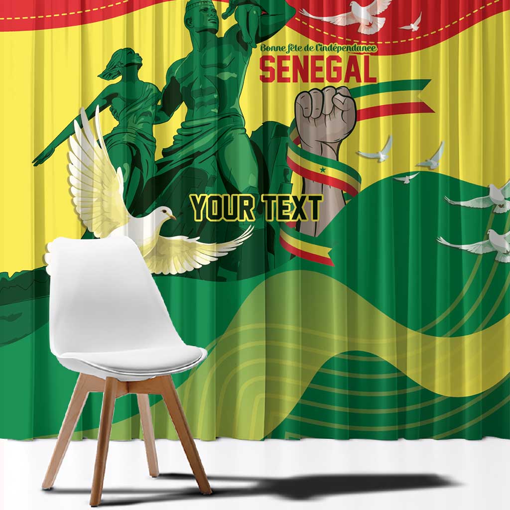 Personalized Senegal Independence Day Window Curtain African Renaissance Monument