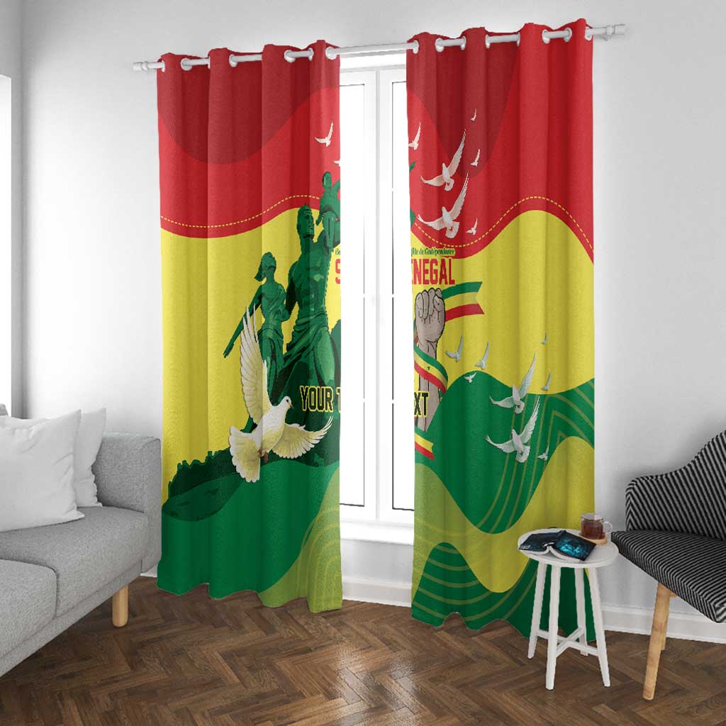 Personalized Senegal Independence Day Window Curtain African Renaissance Monument
