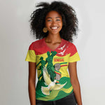 Personalized Senegal Independence Day Women V-Neck T-Shirt African Renaissance Monument