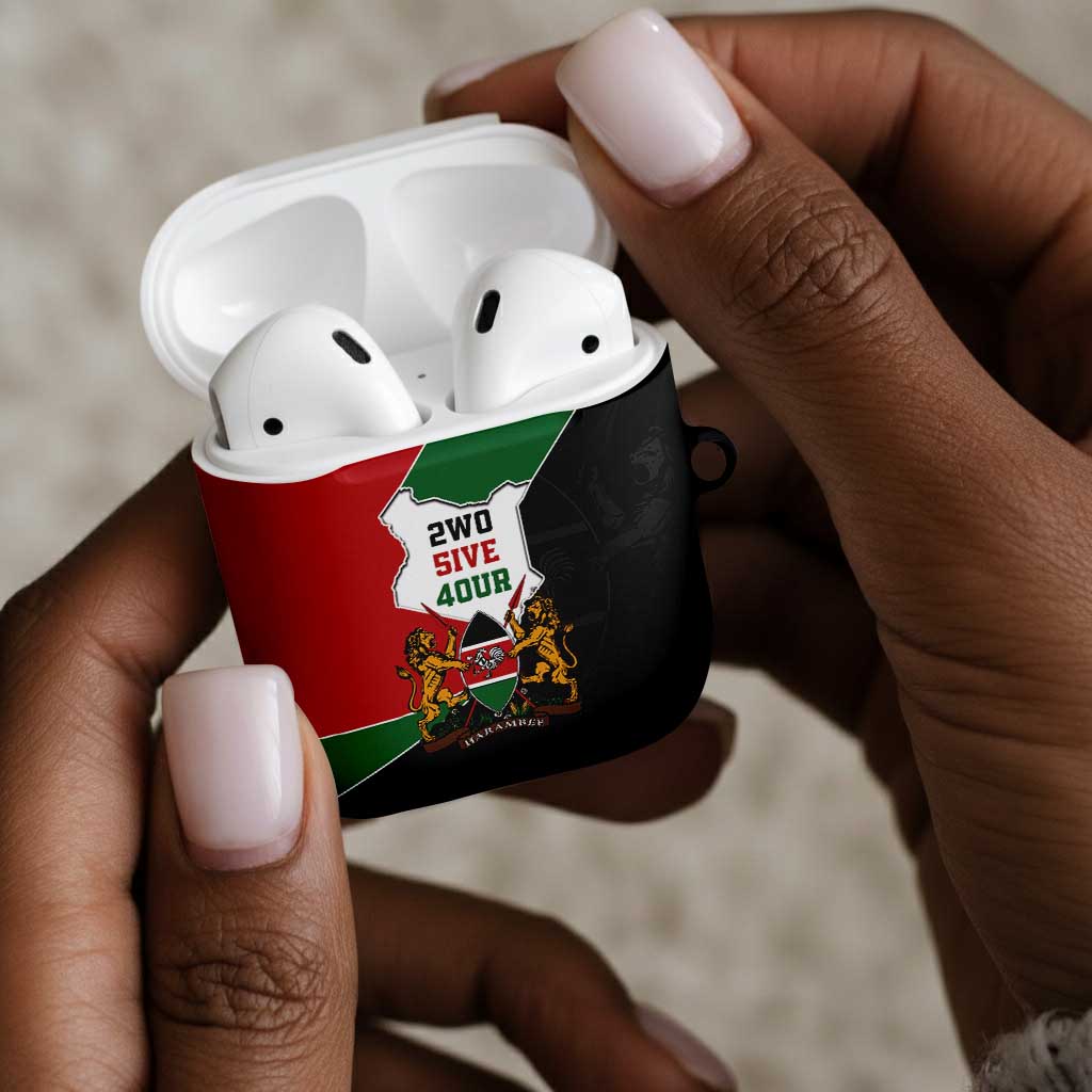 Kenya 254 AirPods Case Kenyan Flag Map Double Lion Shield