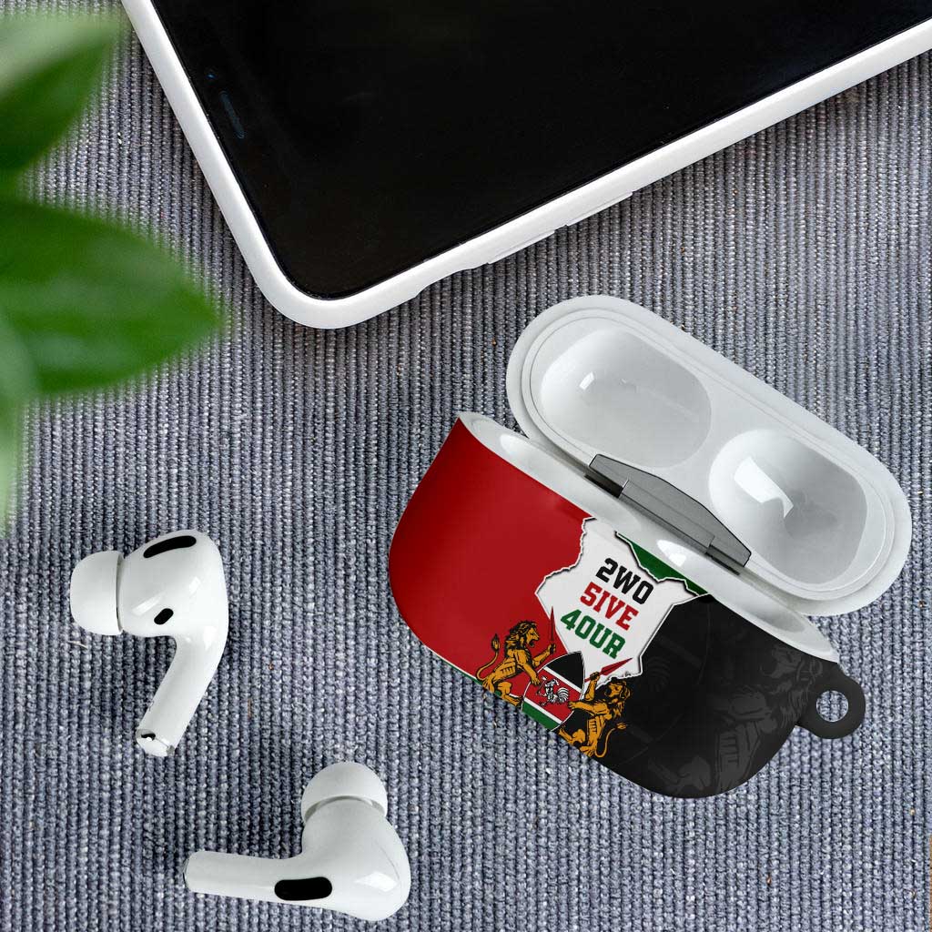 Kenya 254 AirPods Case Kenyan Flag Map Double Lion Shield