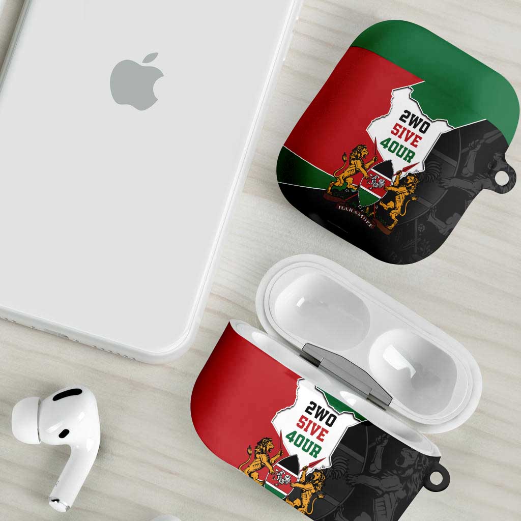 Kenya 254 AirPods Case Kenyan Flag Map Double Lion Shield