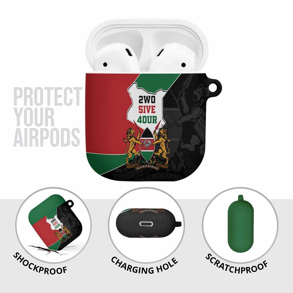 Kenya 254 AirPods Case Kenyan Flag Map Double Lion Shield