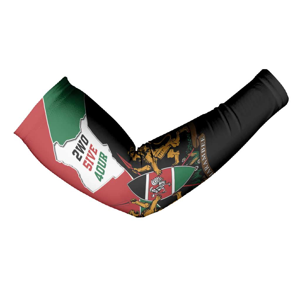 Kenya 254 Arm Sleeves Kenyan Flag Map Double Lion Shield