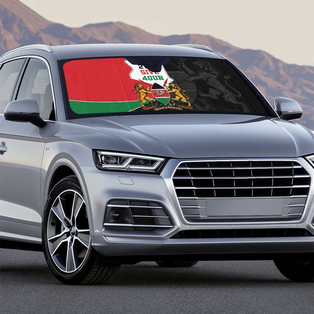 Kenya 254 Auto Sun Shade Kenyan Flag Map Double Lion Shield
