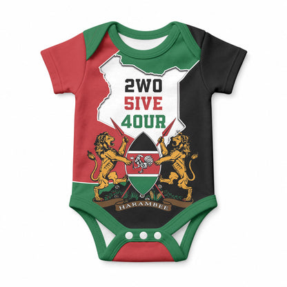 Kenya 254 Baby Onesie Kenyan Flag Map Double Lion Shield
