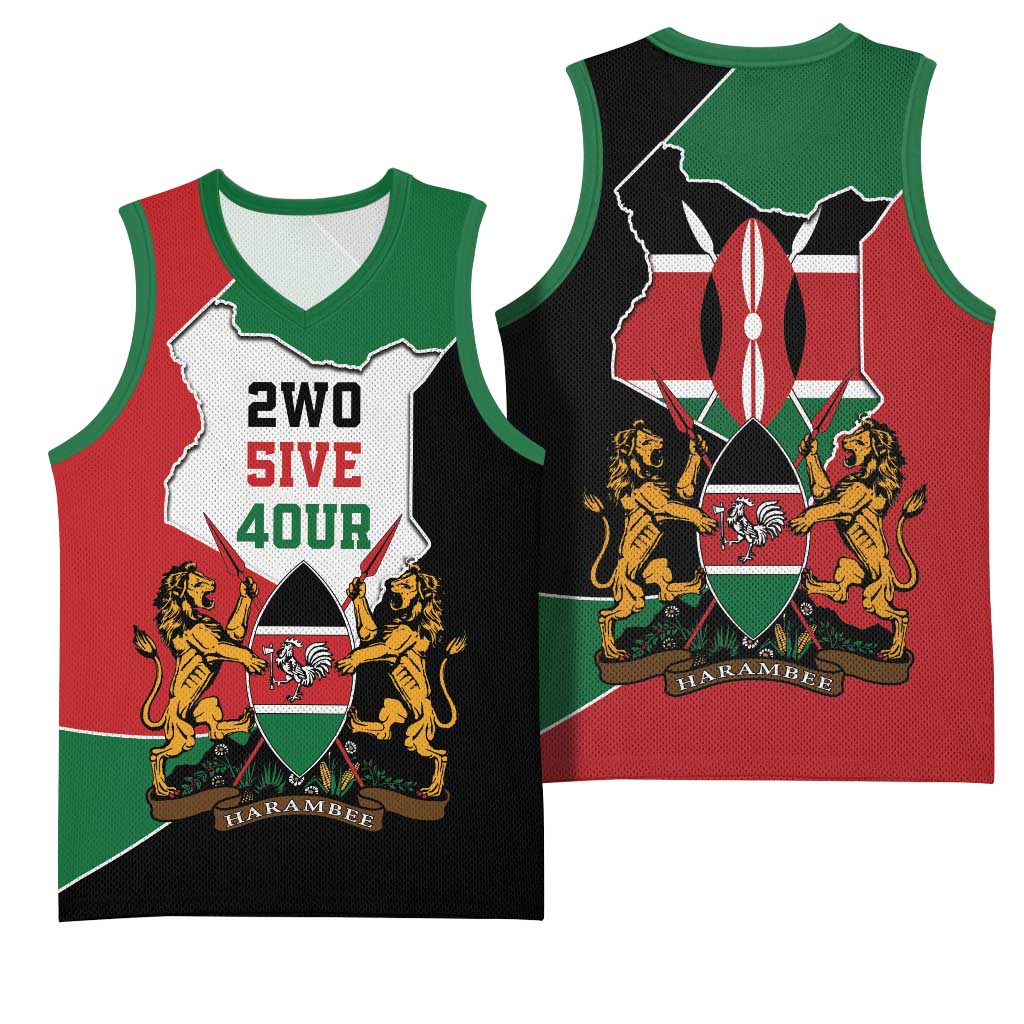 Kenya 254 Basketball Jersey Kenyan Flag Map Double Lion Shield LT9