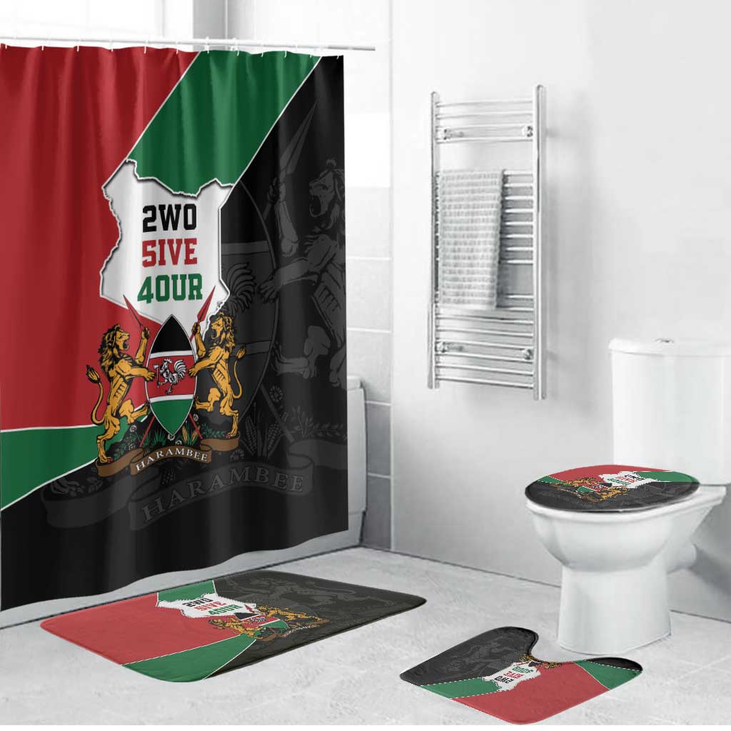 Kenya 254 Bathroom Set Kenyan Flag Map Double Lion Shield