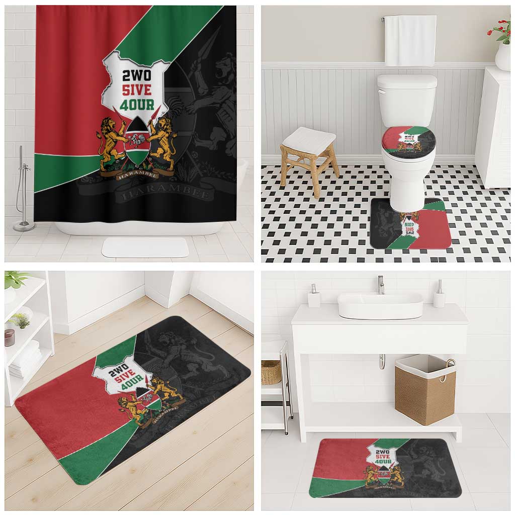 Kenya 254 Bathroom Set Kenyan Flag Map Double Lion Shield