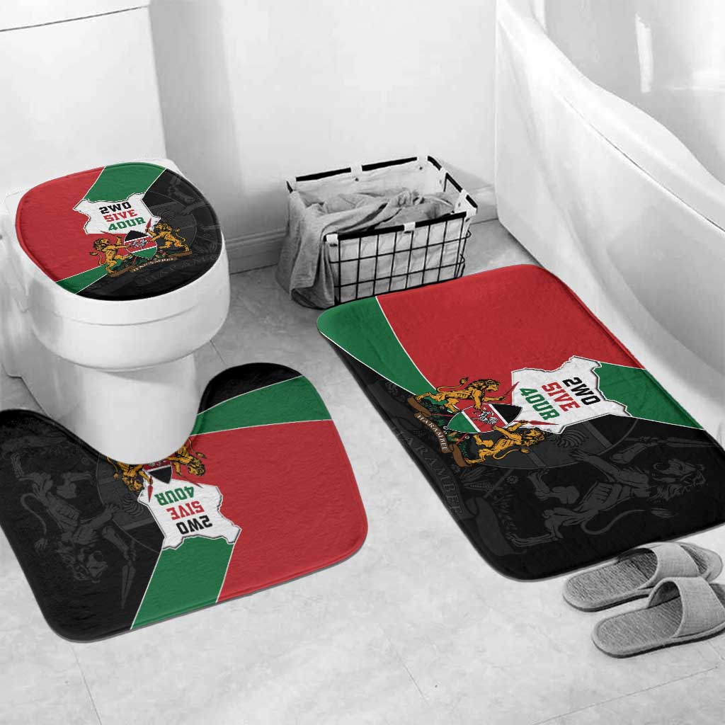 Kenya 254 Bathroom Set Kenyan Flag Map Double Lion Shield