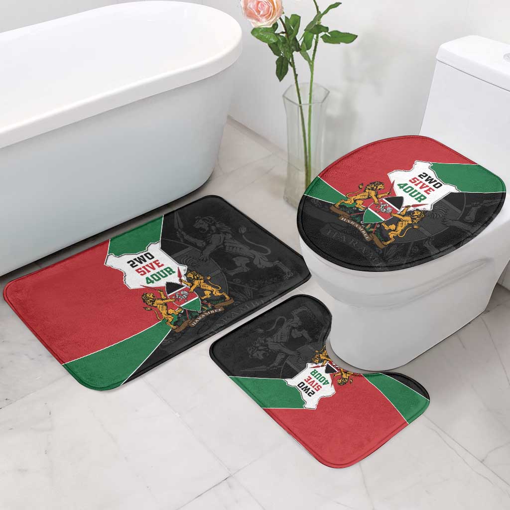 Kenya 254 Bathroom Set Kenyan Flag Map Double Lion Shield