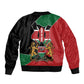 Kenya 254 Bomber Jacket Kenyan Flag Map Double Lion Shield - African Pride