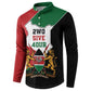Kenya 254 Button Sweatshirt Kenyan Flag Map Double Lion Shield