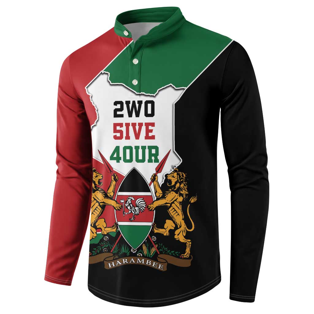 Kenya 254 Button Sweatshirt Kenyan Flag Map Double Lion Shield
