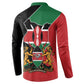 Kenya 254 Button Sweatshirt Kenyan Flag Map Double Lion Shield