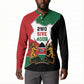 Kenya 254 Button Sweatshirt Kenyan Flag Map Double Lion Shield