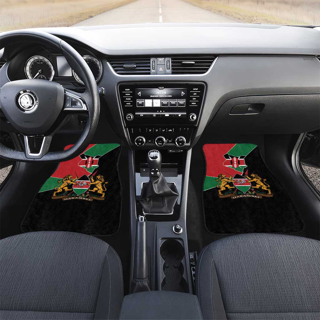 Kenya 254 Car Mats Kenyan Flag Map Double Lion Shield - African Pride