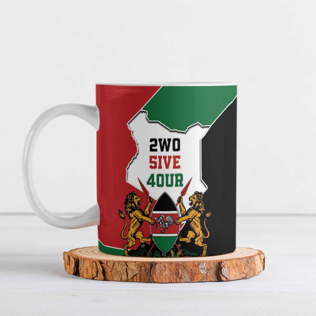 Kenya 254 Ceramic Mug Kenyan Flag Map Double Lion Shield