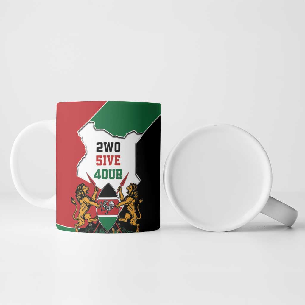 Kenya 254 Ceramic Mug Kenyan Flag Map Double Lion Shield