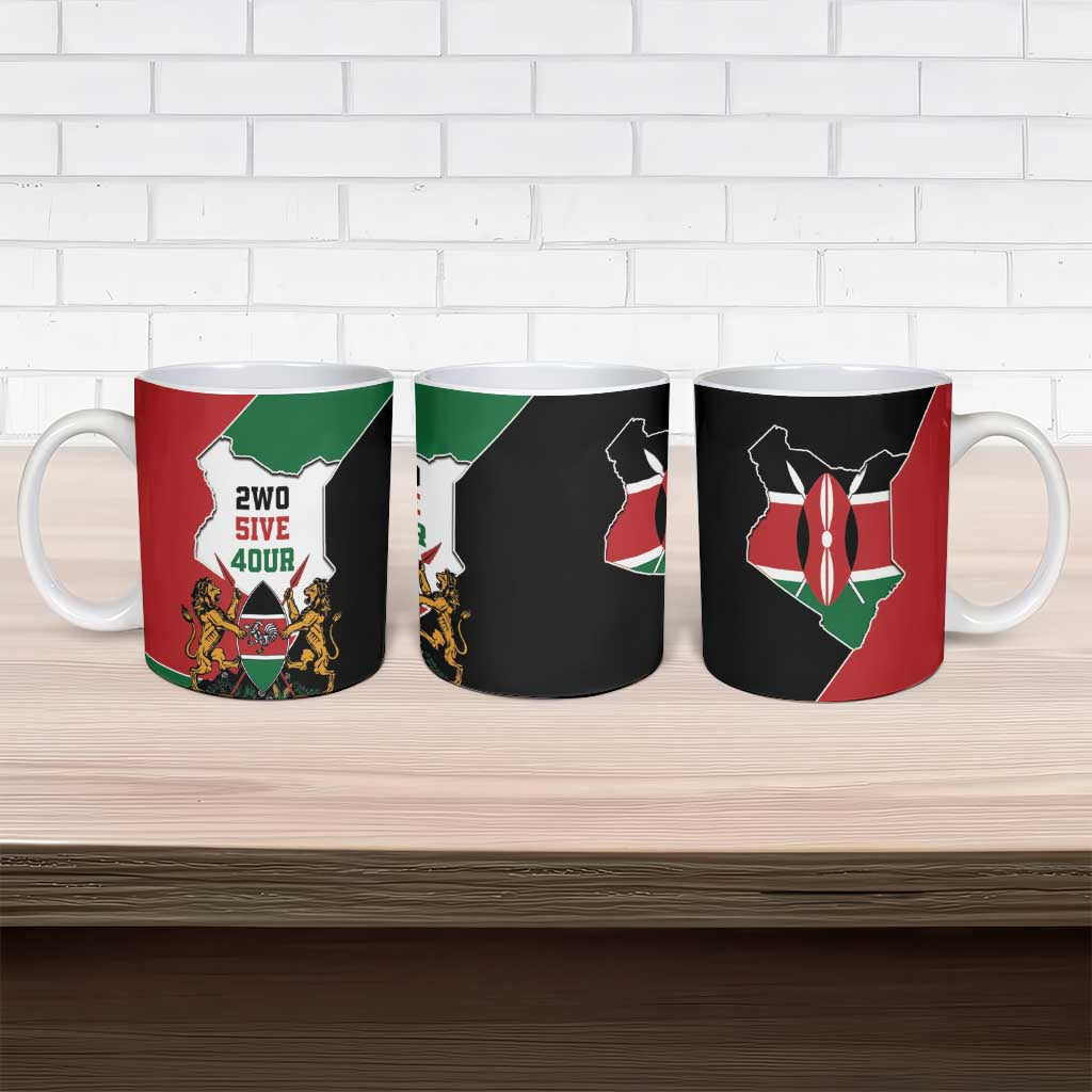 Kenya 254 Ceramic Mug Kenyan Flag Map Double Lion Shield