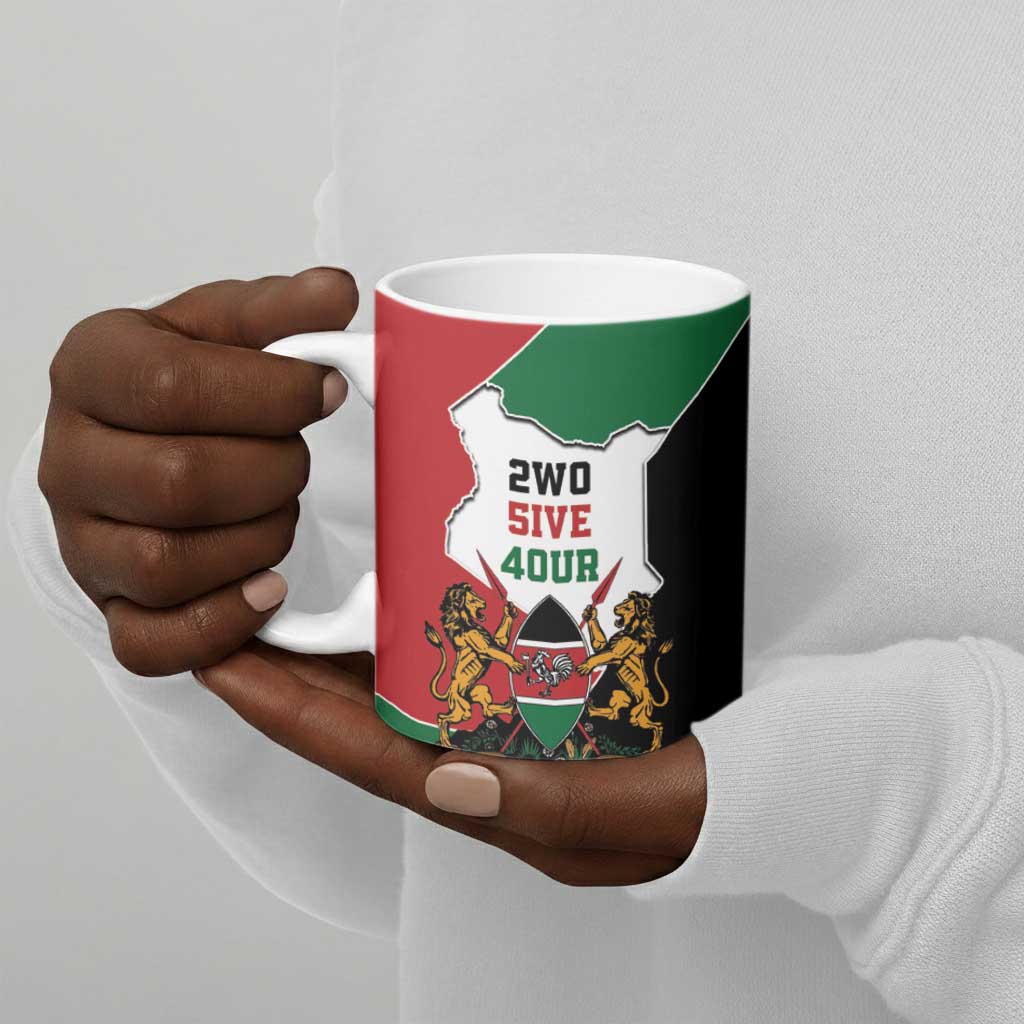 Kenya 254 Ceramic Mug Kenyan Flag Map Double Lion Shield
