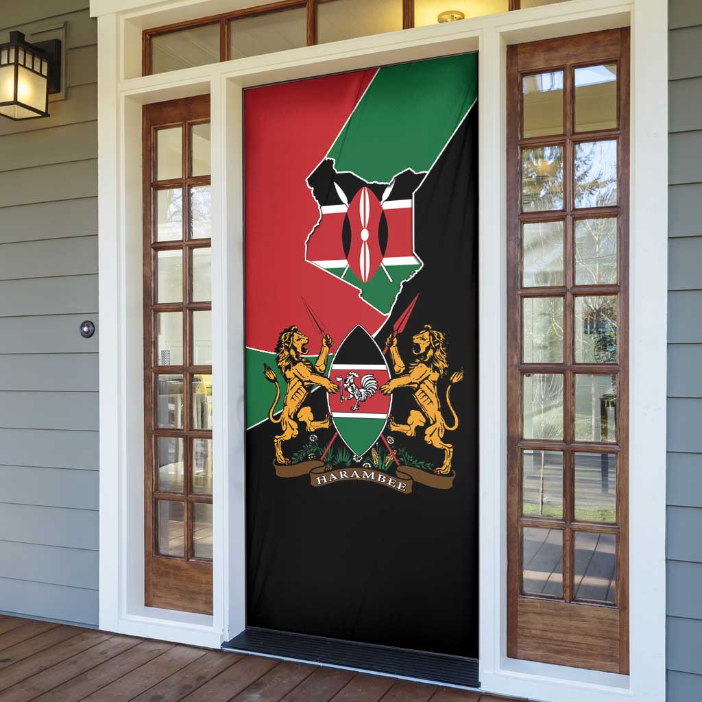Kenya 254 Door Cover Kenyan Flag Map Double Lion Shield